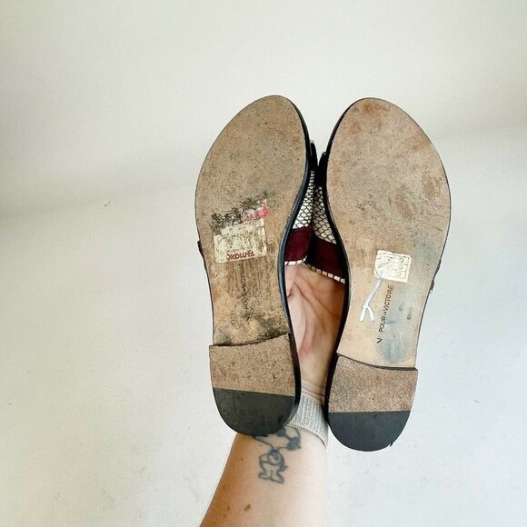 Pour La Victoire Womens Slip On Snake Tasseled Slide Black US 7 Leather Flats - Picture 5 of 8